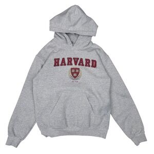 Harvard Hoodie Heather Grey Collegiate Ivy League Preppy Streetwear Size M